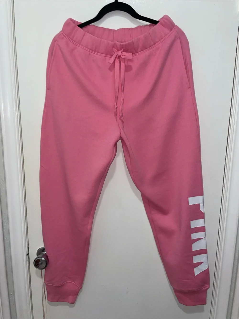 PINK Victoria's Secret Pink Zip Hoodie & Joggers Set with White Logo